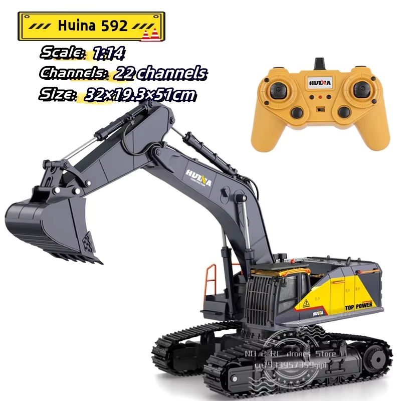 HUINA 592 1:14 Big Remote Cont - Rc Excavator Hydraulic ulasan dan harga