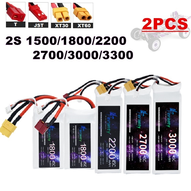 2PCS 7.4V Lipo 2S Battery 1500 - Rc Hobby Grade Car ulasan dan harga